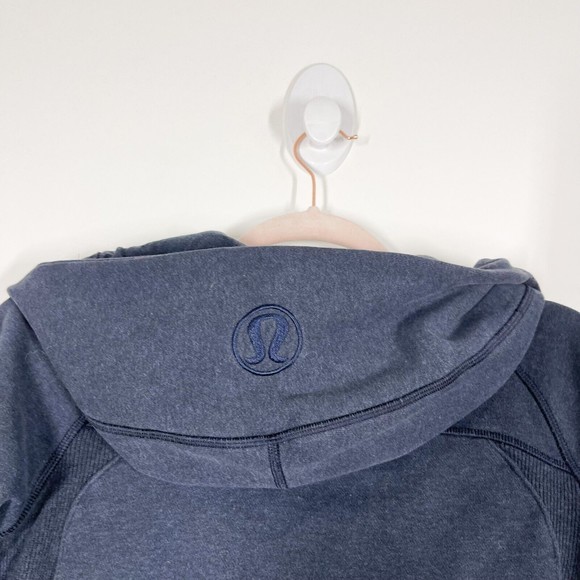 Lululemon Scuba Full Zip Hoodie Women's Blue Thumbholes‎ Cozy Activewear Size 4 - Picture 4 of 9